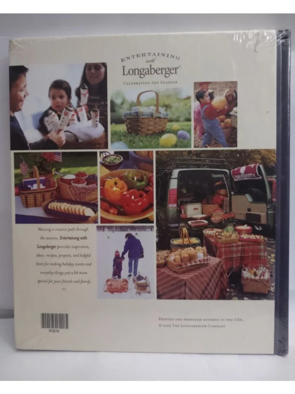 Entertaining With Longaberger 2003 Book hardcover SEALED Celebrating The Seasons